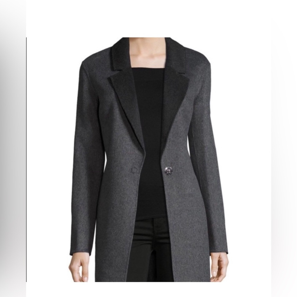 SOIA & KYO luxury gray women’s wool blend one button jacket cardigan size XL